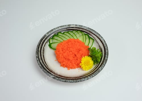 Preview: Ebiko or shrimp egg with cucumber of japanese food