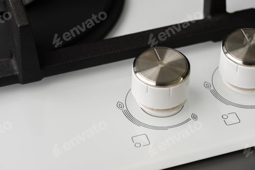 Preview: Knob switch on the electric stove close-up