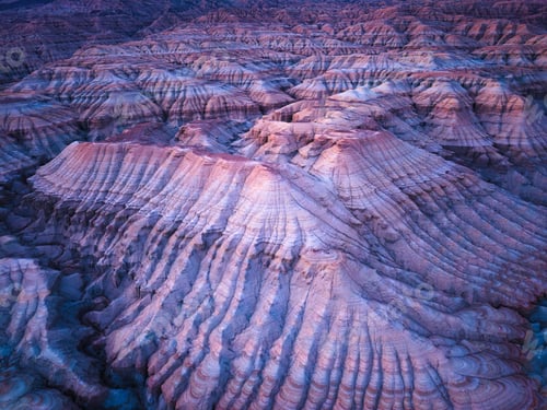 Preview: Colorful layered sedimentary mountains with geological pattern in Altyn Emel, Kazakhstan