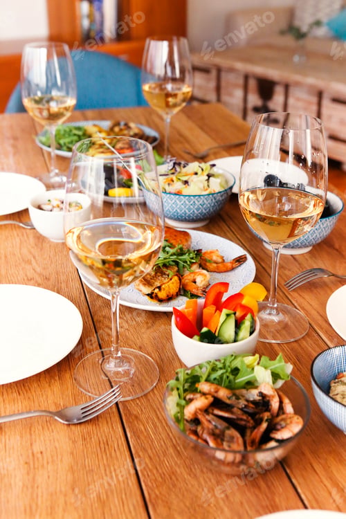 Preview: Festive table served for home dinner