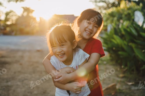 Preview: Happy children playing and laughing