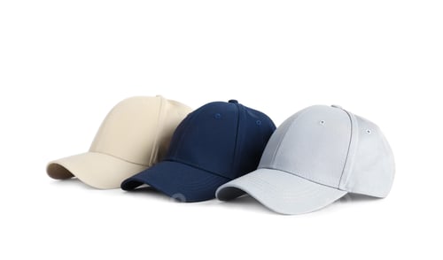 Preview: Baseball caps on white background. Mock up for design