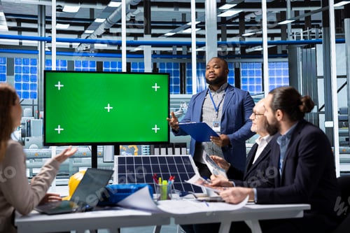 Preview: Investors look at mockup monitor to evaluate factory investment potential risks