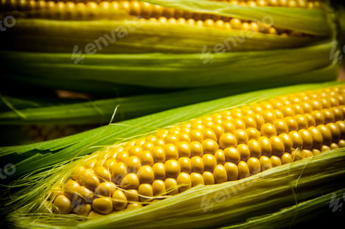 Preview: Fresh corn on wooden table.