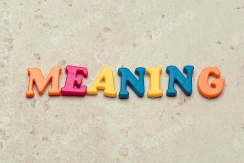 Preview: meaning word in colorful letters. meaning concept.