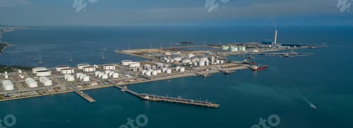 Preview: Oil and gas refinery plant form industry zone, Aerial view oil and gas Industrial