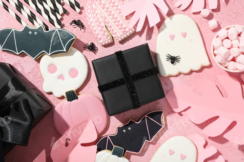 Preview: Cookies with gifts in black packaging for Halloween