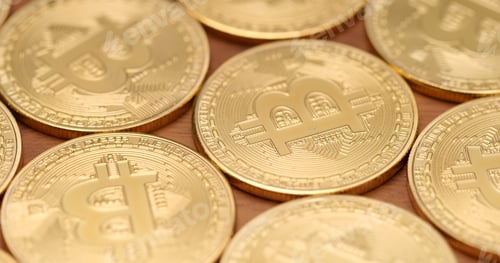 Preview: Stack of Golden bitcoin