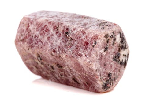 Preview: Macro mineral stone Ruby in the breed a white background