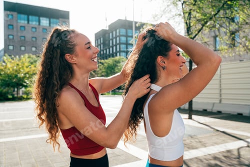 Preview: Lgbt couple training together outdoor