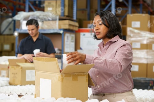 Preview: Manager Checking Goods On Production Line