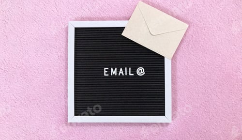 Preview: Email sign board on pink background 50