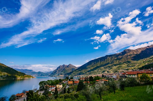 Preview: View of Lake Iseo, Italy, the Alps.