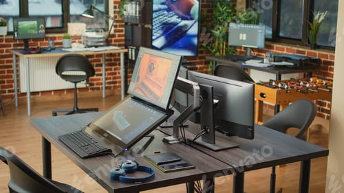 Preview: Creative agency office with monitors to work on development