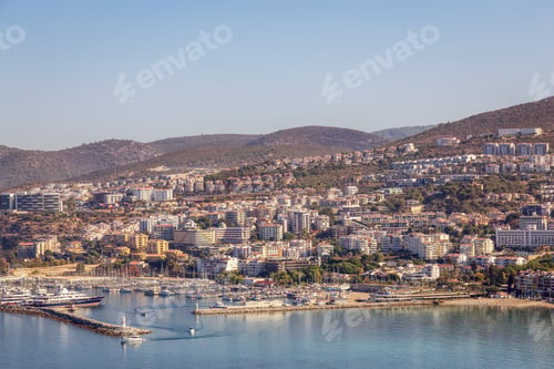 Preview: Homes and Buildings in a Touristic Town by the Aegean Sea. Kusadasi, Turkey