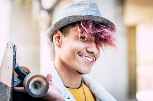 Preview: Portrait of handsome cheerful young man teenager boy smile