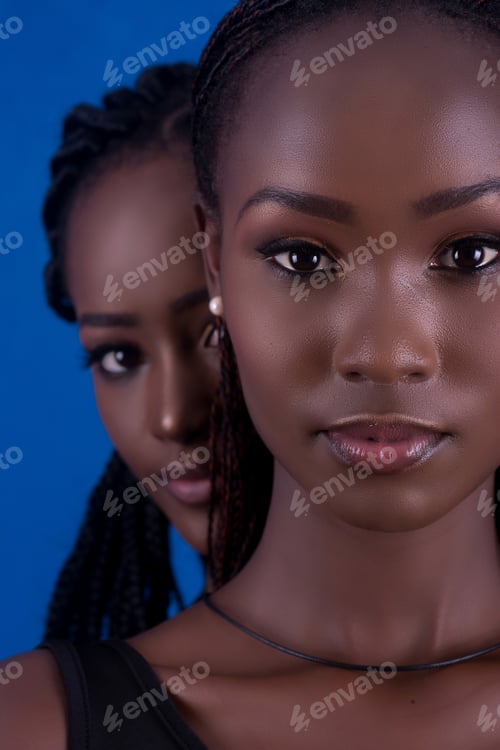 Preview: image of two beautiful black african models
