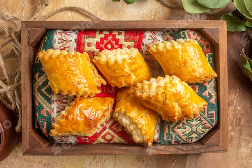 Preview: top view delicious sweet cakes on wooden background pastry biscuit sweet cake