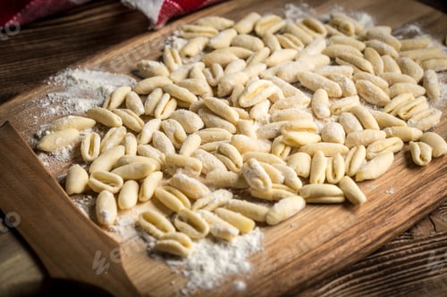 Preview: Fresh uncooked cavatelli pasta.