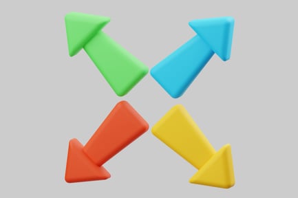 Preview: Four Arrows in Different Colors and Orientations