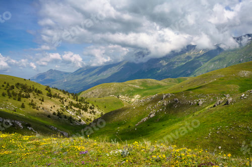 Preview: Mountain landscape at Gran Sasso Natural Park, in Abruzzo, Italy