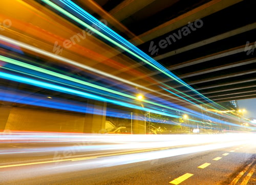 Preview: traffic light trail at night