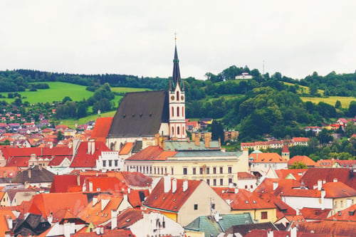 Preview: View on historical centre of Cesky Krumlov, Unesco heritage, Czech republic