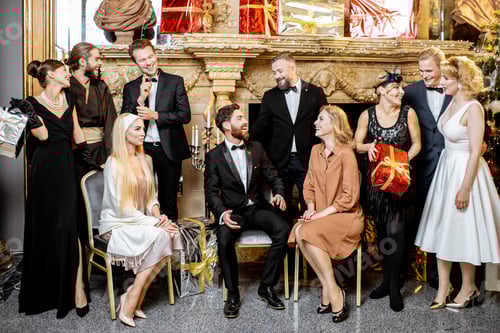 Preview: Group photo of people celebrating a New Year indoors