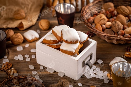 Preview: Still life of square gingerbreads