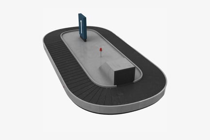 Preview: Luggage Carousel with Central Platform and Ridged Surface