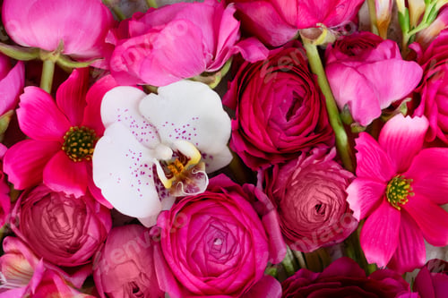 Preview: Flowers flat lay composition