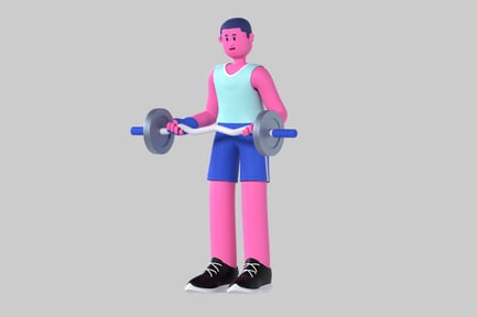 Preview: Cartoon workout character with barbell