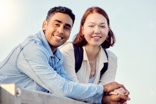 Preview: This is our first trip together. Shot of a young couple exploring a city together.