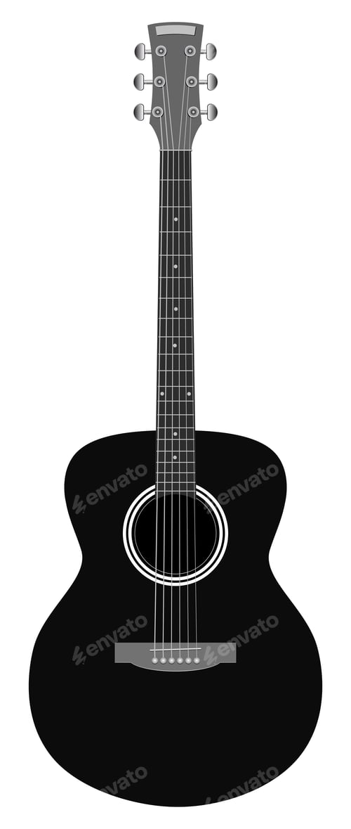 Preview: Acoustic guitar on white background
