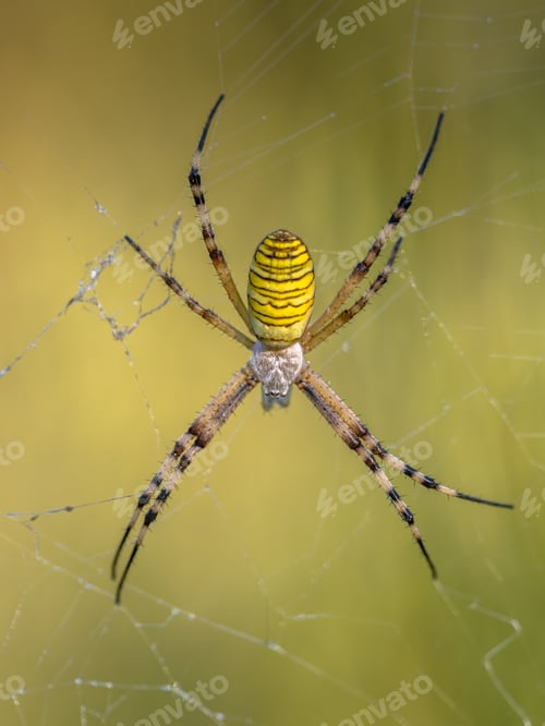Preview: Wasp spider waiting for prey