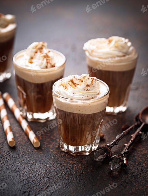 Preview: Coffee latte with whipped cream