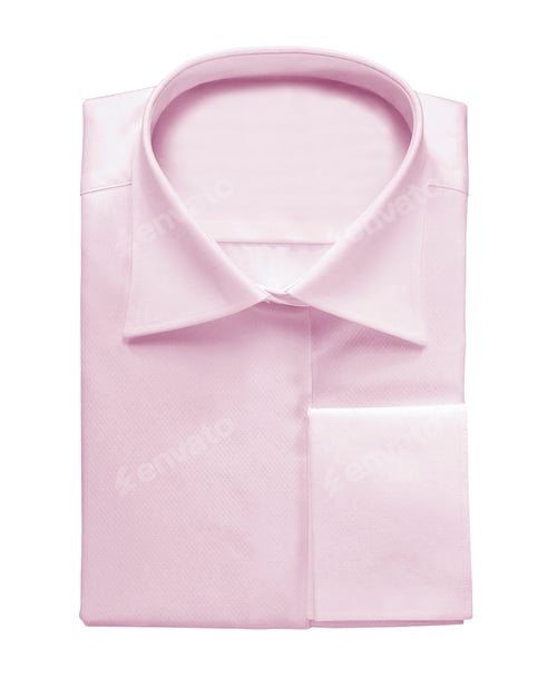 Preview: Folded Pink Dress Shirt on a White Background