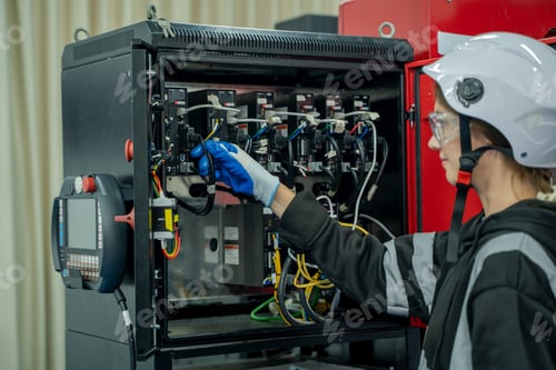 Preview: Electrical engineers test electrical installations and wiring on protective relays.