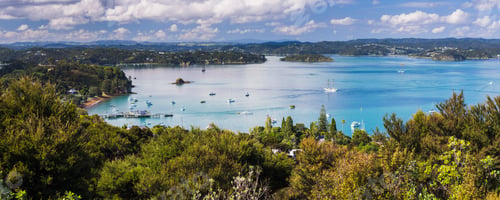Preview: Bay of Islands seen from Flagstaff Hill in Russell, Northland Region, North Island, New Zealand