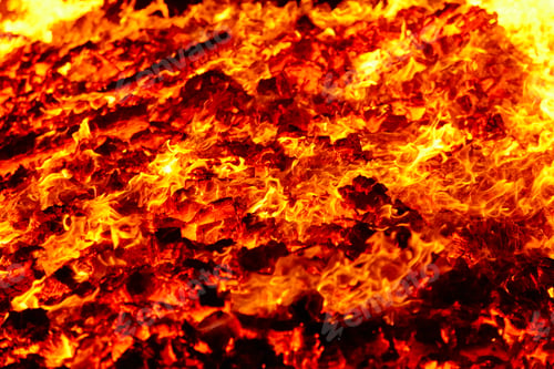 Preview: Fire. Volcano incandescent material. Hot charcoal bonfire. Carbon emissions
