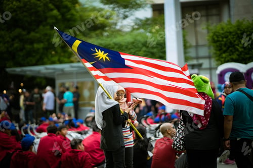 Preview: large malaysian flag during independence day celebrations