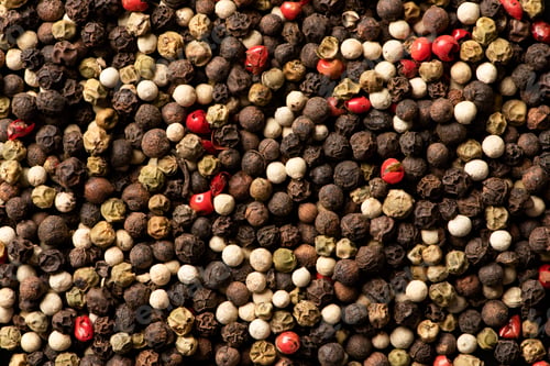 Preview: Pepper mix, black white and red peppercorns for background texture