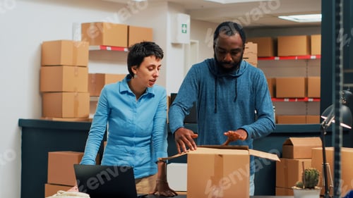 Preview: Team of owners doing highfive gesture after preparing storehouse order