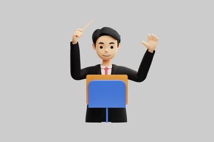 Preview: Conducting podium cartoon character