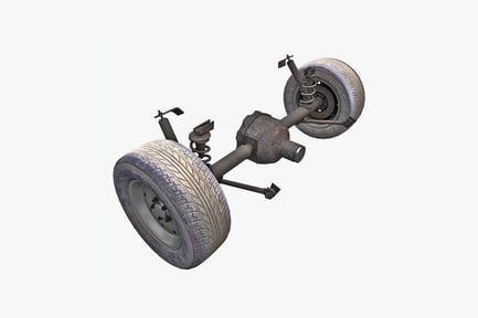 Aperçu: Suspension de voiture avec ensemble double roue et amortisseur