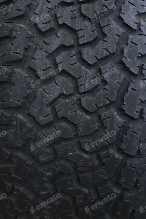 Preview: Closeup on a tire on a dark background