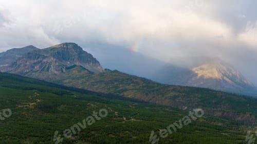 Preview: Aerial view of Glacier National Park at dawn