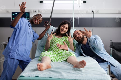 Preview: African american nurse and couple expecting child