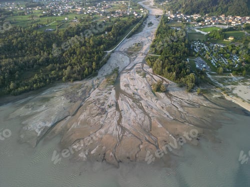 Preview: Aerial view of river delta and surrounding areas