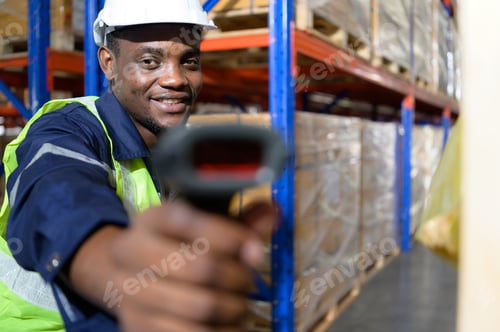 Preview: Head of worker in an auto parts warehouse,